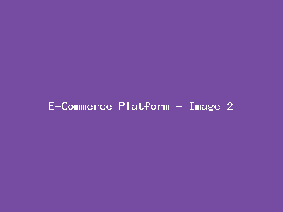 E-Commerce Platform - Project Image