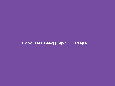 Food Delivery App - Project Image